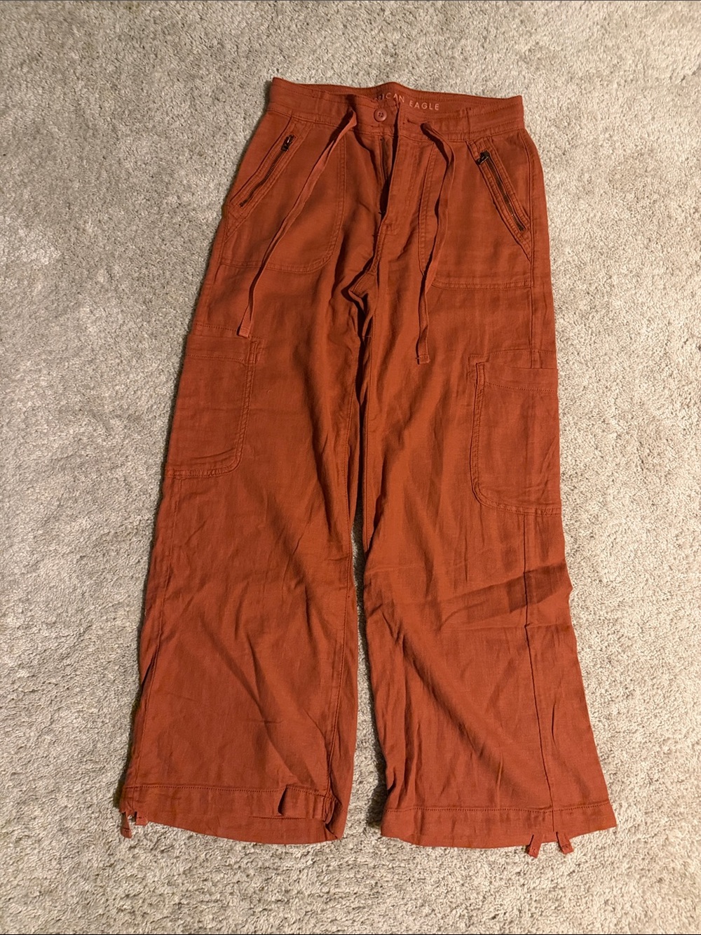 American Eagle Outfitters womens Rust Orange Cargo Pants